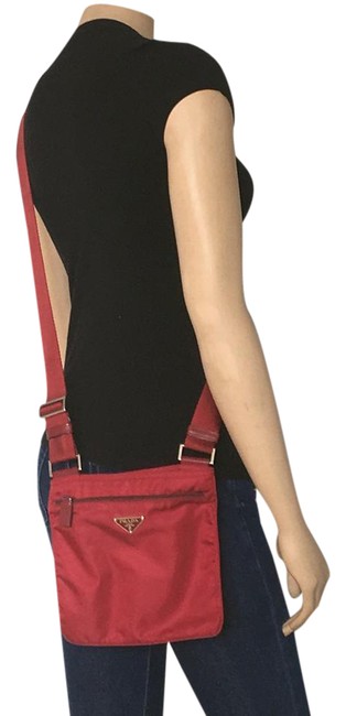 Prada Burgundy Tessuto Cross Body Bag