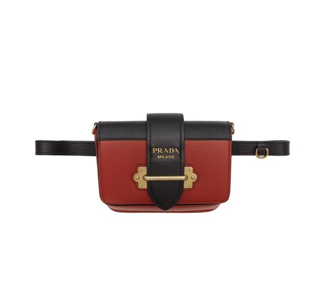 Prada Belt Cahier Red Leather Cross Body Bag