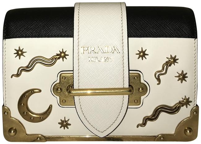 Prada Cahier Cosmo White Saffiano Cross Body Bag