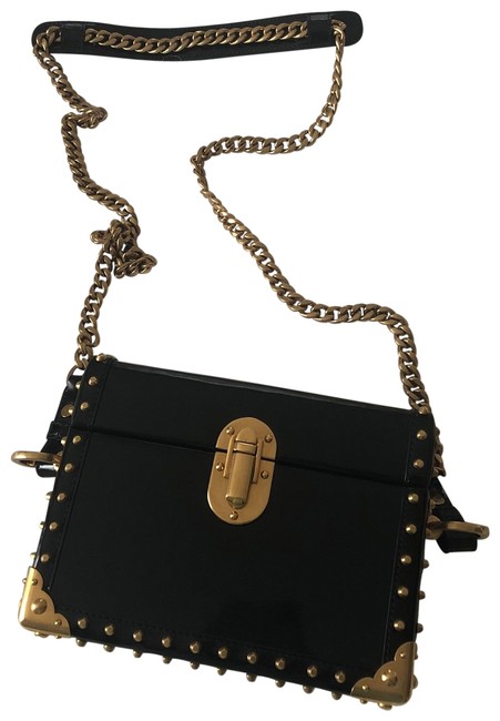 Prada Cahier Limited Edition Black Patent Leather Cross Body Bag