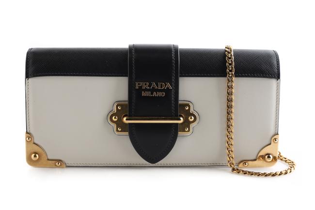 Prada Cahier White Leather Cross Body Bag