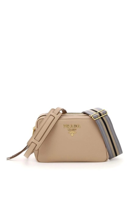 Prada Cr Calfskin Beige Vitello Cross Body Bag