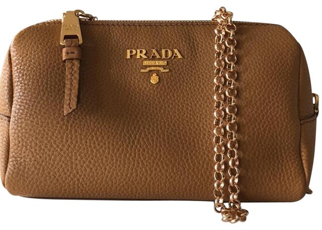 Prada Camel Leather Cross Body Bag