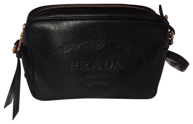 Prada Camera Black Calfskin Leather Cross Body Bag