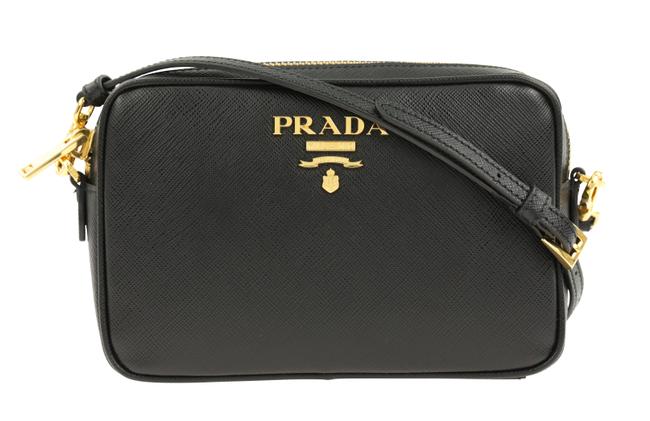 Prada Camera Black Saffiano Leather Cross Body Bag