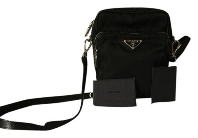 Prada Camera Case Black NylonLeather Cross Body Bag