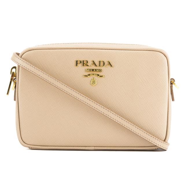 Prada Camera Nude Saffiano Leather Cross Body Bag