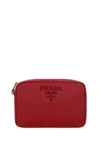 Prada Camera Saffiano Red Leather Cross Body Bag