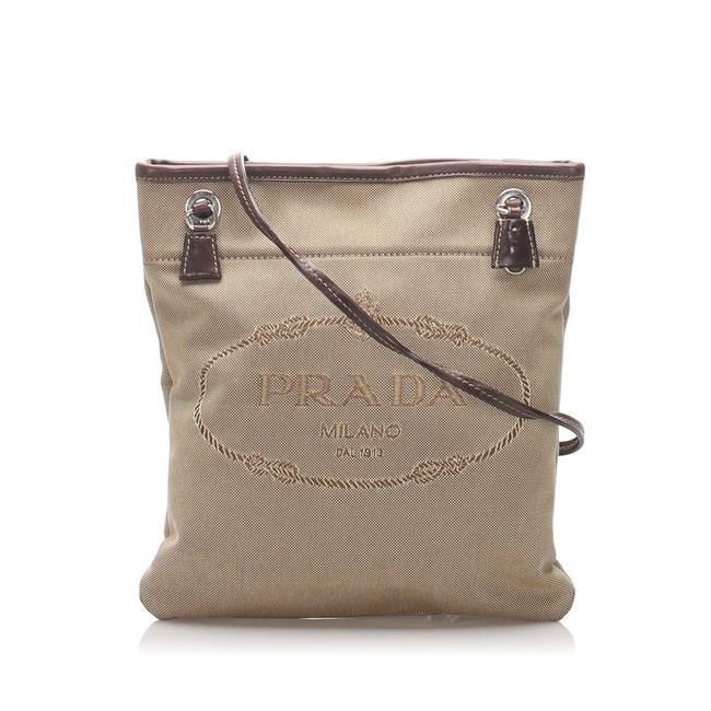 Prada Canapa Brown Leather Cross Body Bag