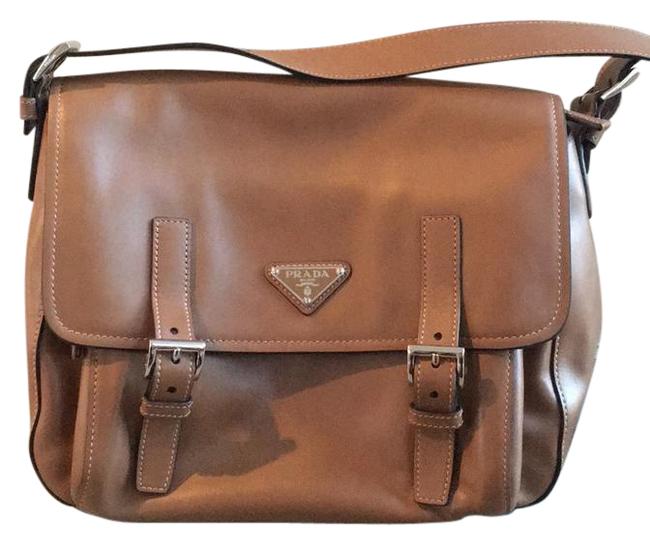 Prada Cannella Brown Leather Cross Body Bag