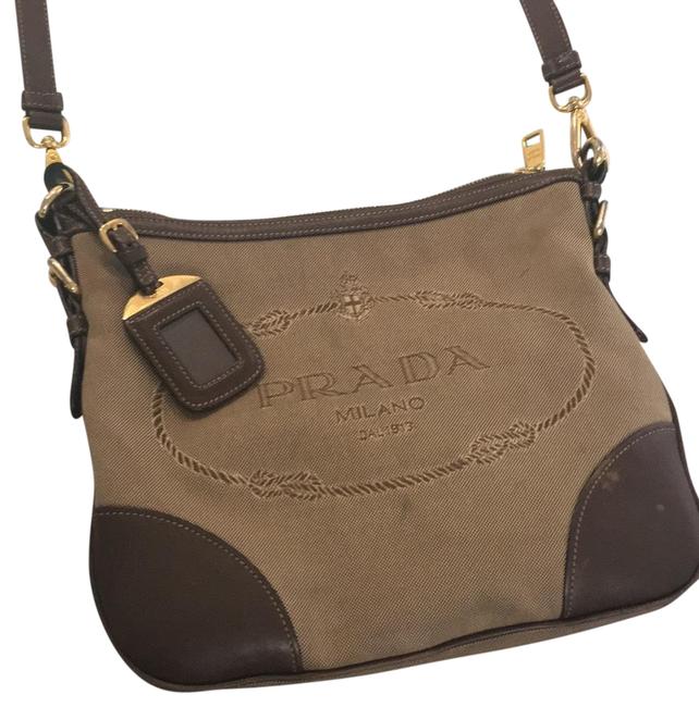 Prada Canvas Brown Cross Body Bag