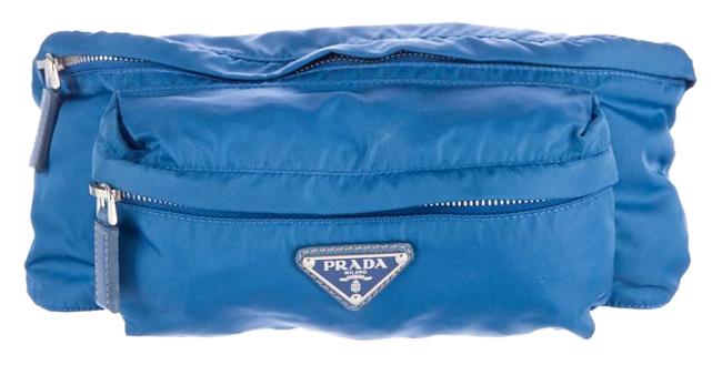 Prada Cerulean Tessuto Nylon Waist Pouch Blue Cross Body Bag