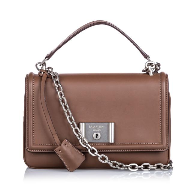 Prada Chain Brown Leather Cross Body Bag