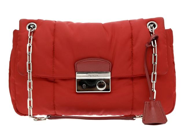 Prada Messenger Chain Red Nylon Cross Body Bag