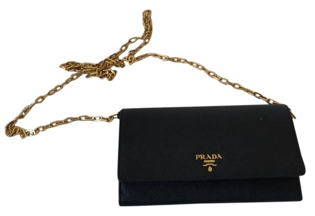 Prada Chain Wallet 1mt290 Black Vitello Move Cross Body Bag