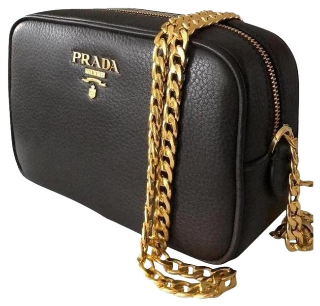 Prada Chocolate Brown Leather Cross Body Bag