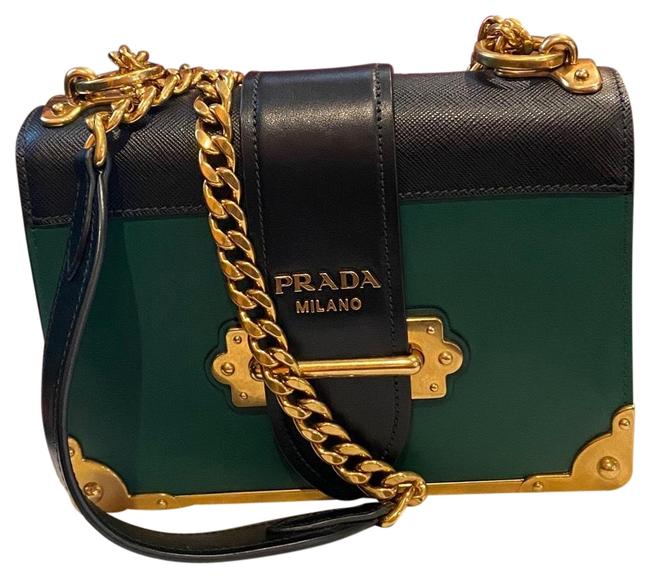 Prada City Calf+saffi Green Cross Body Bag