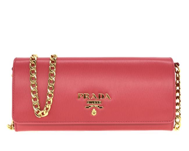 Prada Clutch Borsa Portafoglio Pink Leather Cross Body Bag