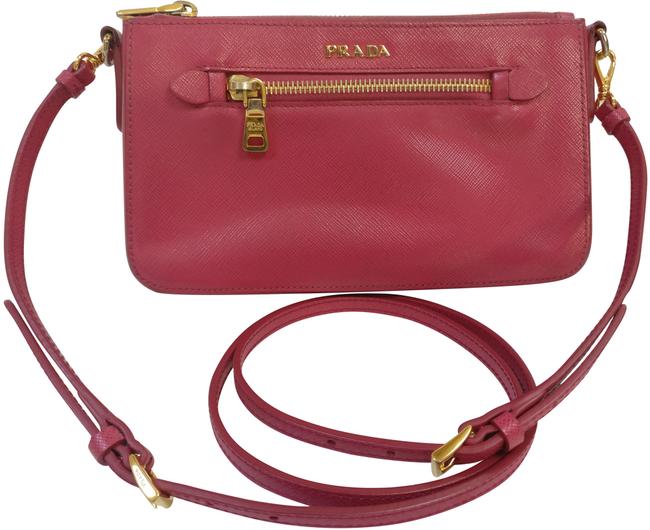 Prada Clutch Saffiano Wallet Leather Cross Body Bag