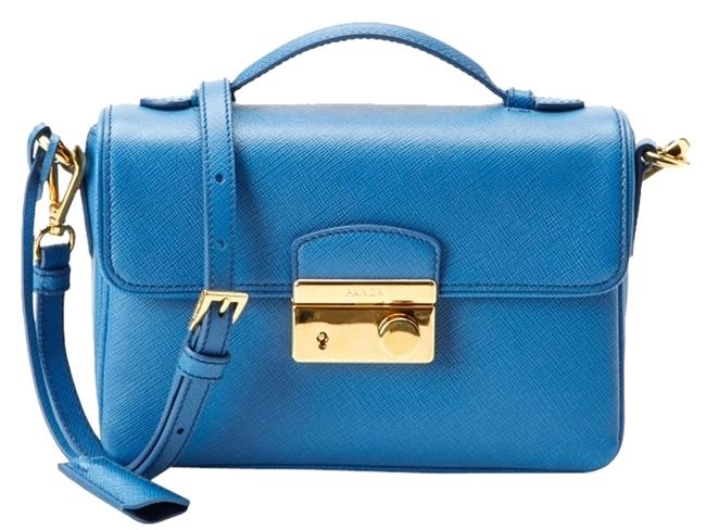 Prada Cobalt Blue Saffiano Lux Leather Cross Body Bag