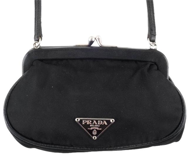 Prada Coin Purse Black Nylon Cross Body Bag