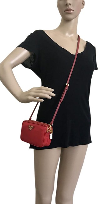 Prada Contenitor Tessuto Rosso Red Nylon Cross Body Bag