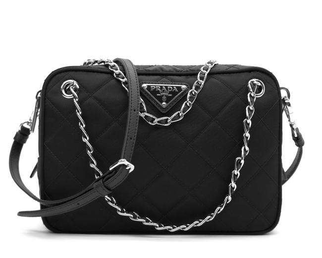 Prada Messenger Camera Convertible Black Nylon Cross Body Bag