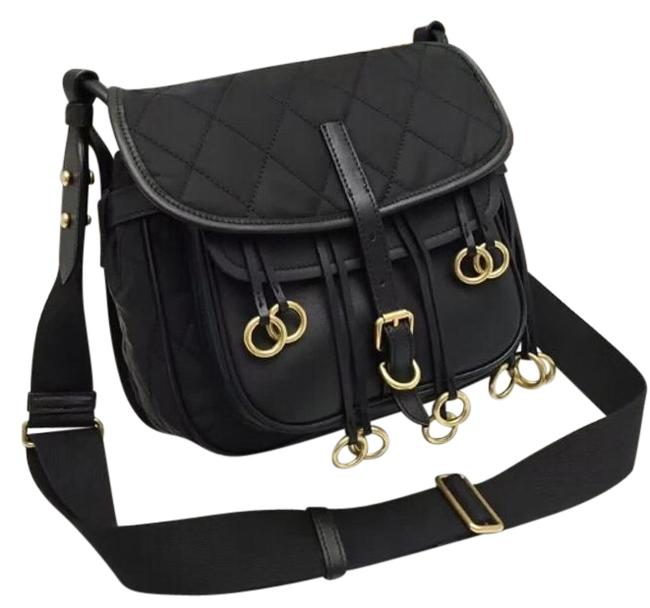 Prada Messenger Corsaire 2016 Black Quilted NylonFabricLeather Cross Body Bag