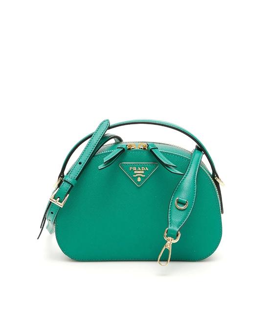 Prada Cr New Odette Green Leather Cross Body Bag