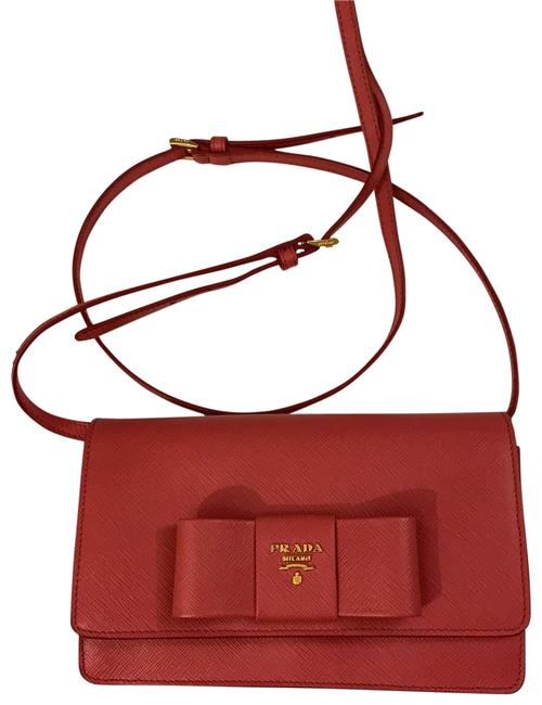 Prada Lux Peonia Saffiano Leather Cross Body Bag