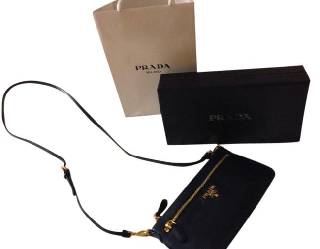 Prada Dark Denim Leather Cross Body Bag