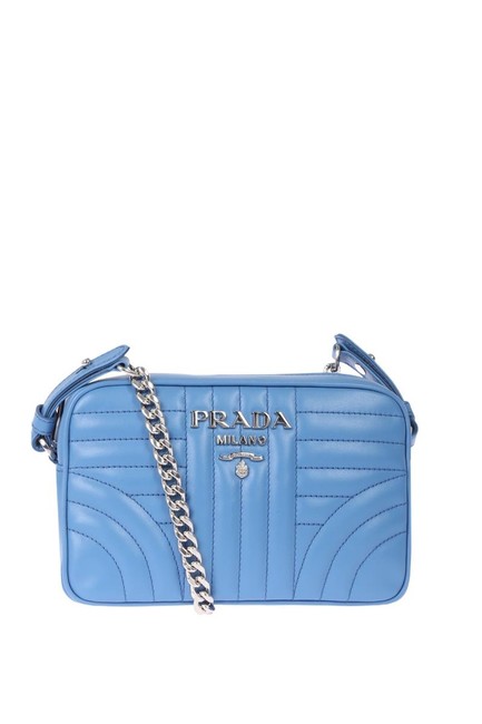 Prada Diagramme Baby Blue Leather Cross Body Bag