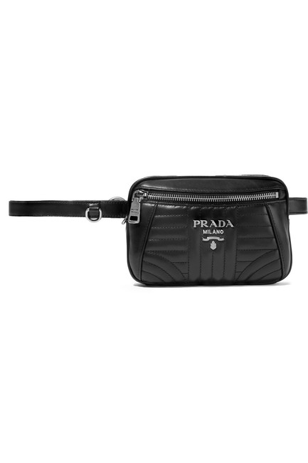 Prada Belt Diagramme Black Calfskin Leather Cross Body Bag