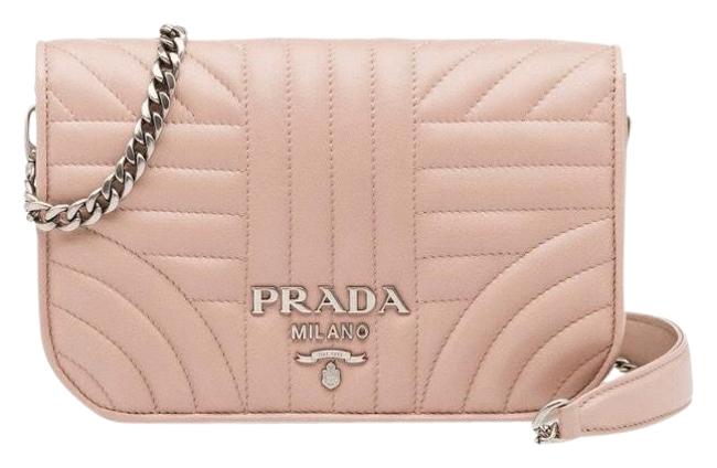Prada Diagramme Nappa Quilted Cipria Nude Leather Cross Body Bag