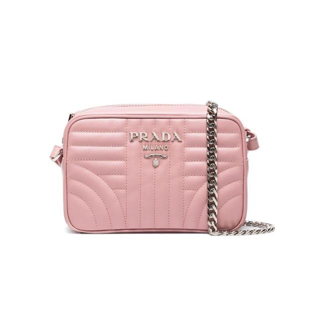 Prada Diagramme New Pink Leather Cross Body Bag