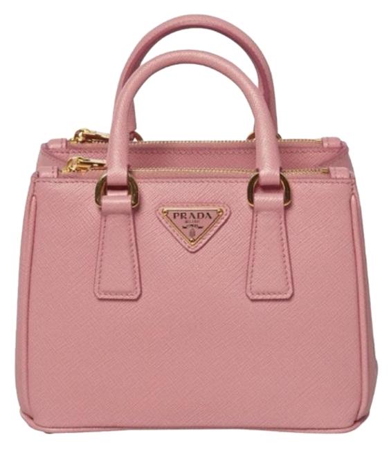 Prada Double Zip Mini Pink Saffiano Cross Body Bag