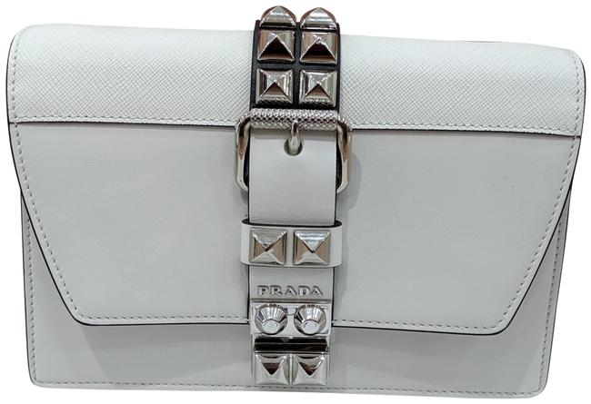 Prada Elektra Small White Leather Cross Body Bag