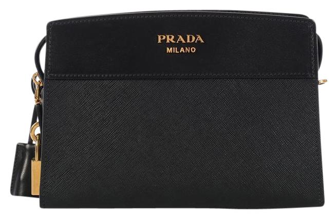 Prada Esplanade Black Leather Cross Body Bag