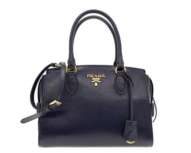 Prada Esplanade Blue Leather Cross Body Bag