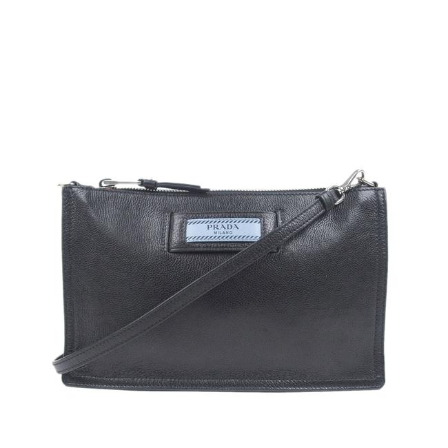 Prada Etiquette Black Leather Cross Body Bag