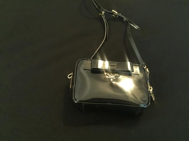Prada Evening Black Patent Leather Cross Body Bag