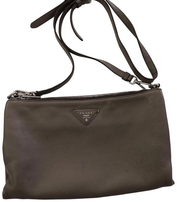 Prada Everyday Grey Leather Cross Body Bag