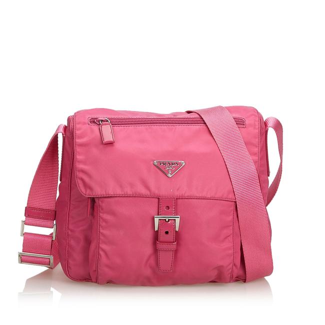 Prada Fabric Italy Pink Nylon Cross Body Bag