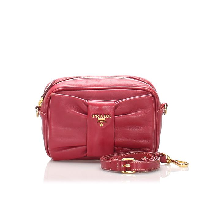 Prada Fiocco Red Leather Cross Body Bag