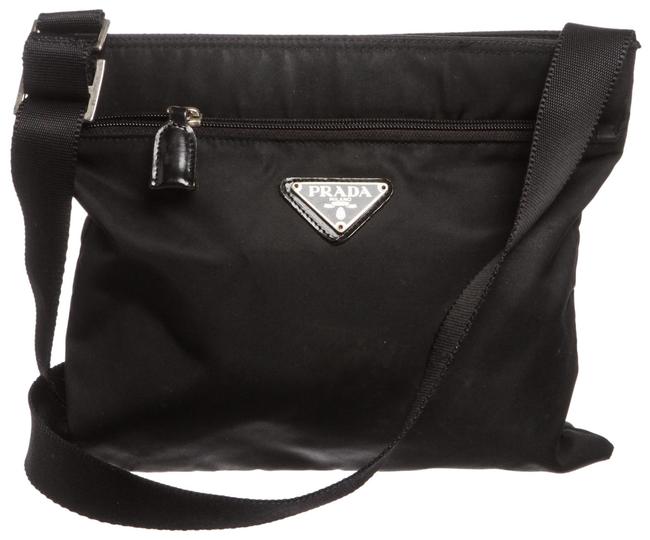 Prada Flat Black Nylon Cross Body Bag