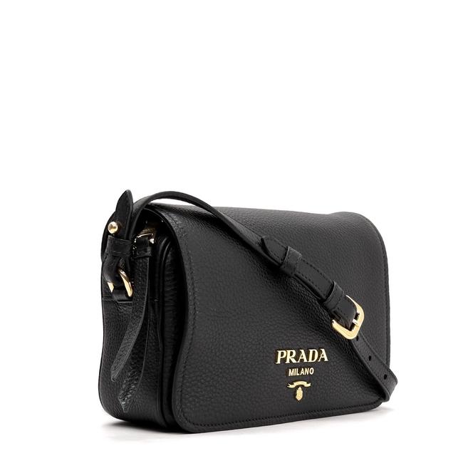 Prada Phenix Shoulder Flop Black Leather Cross Body Bag