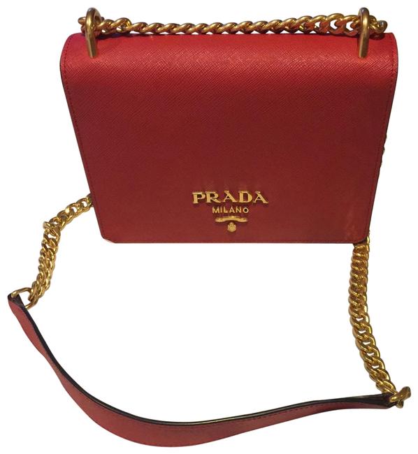 Prada Fuoco Saffiano Leather Cross Body Bag