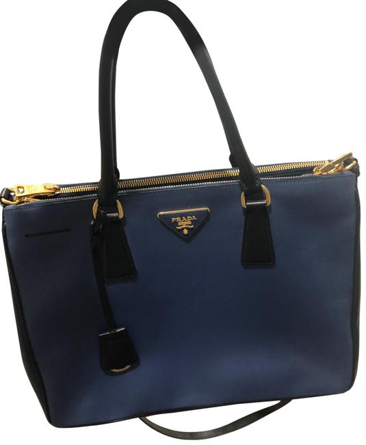Prada Galleria NavyBlack Lambskin Leather Cross Body Bag