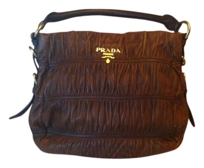 Prada Gaufre Br3752 Brown Nappa Leather Cross Body Bag