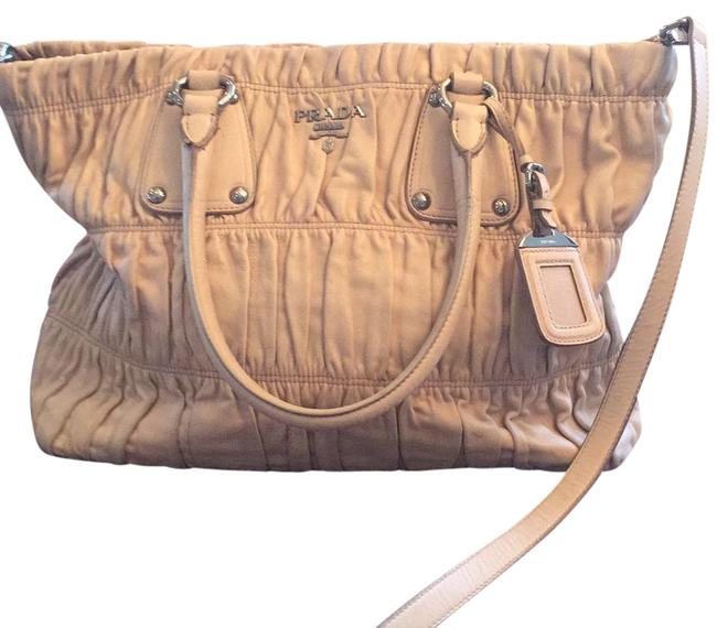 Prada Gaufre Handbag Cream Leather Cross Body Bag